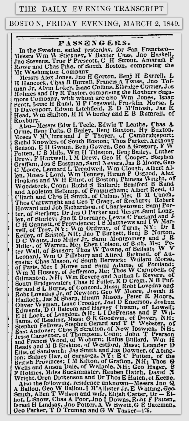 Ship Sweden passenger list